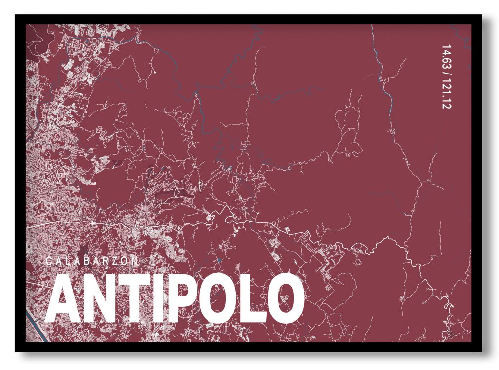 Red poster map of antipolo