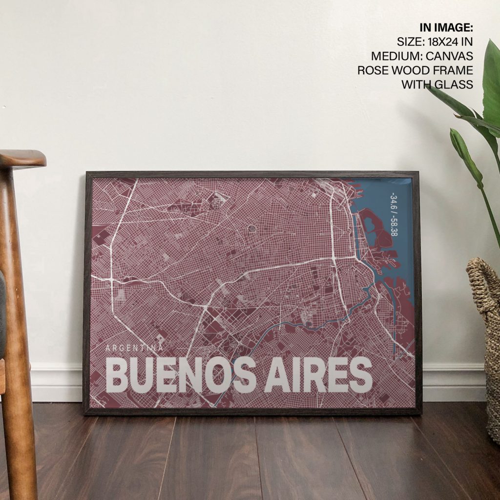 Minimalist Map of Buenos Aires – Wall Art