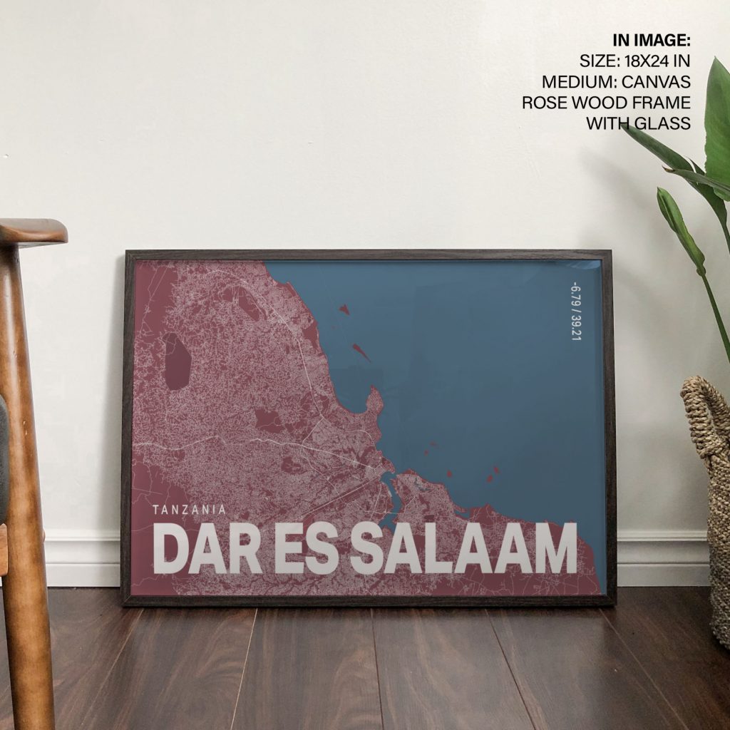 Modern Dar Es Salaam Map – Wall Art