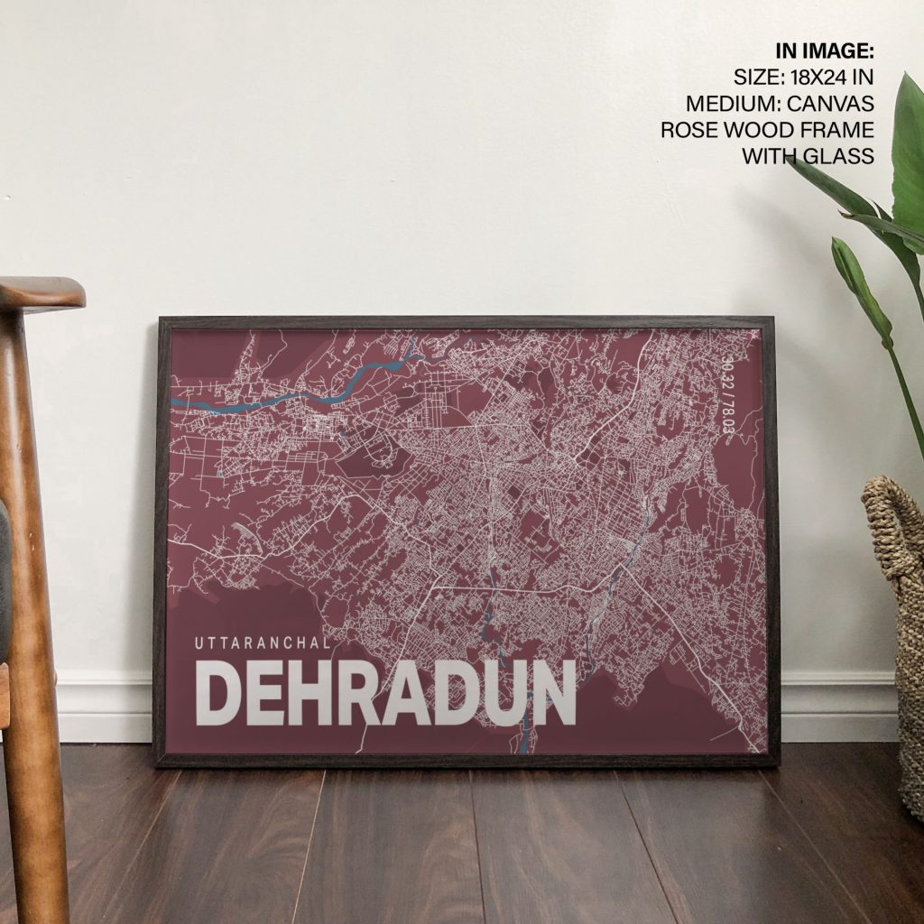 UTTARANCHAL DEHRADUN 30 32 78 03 - City Map – Wall Art