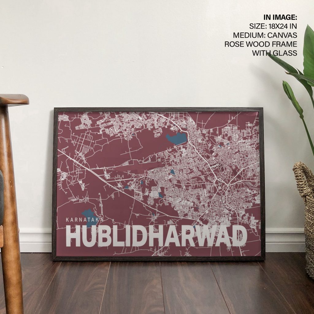 KARNATAKA HUBLIDHARWAD - City Map – Wall Art