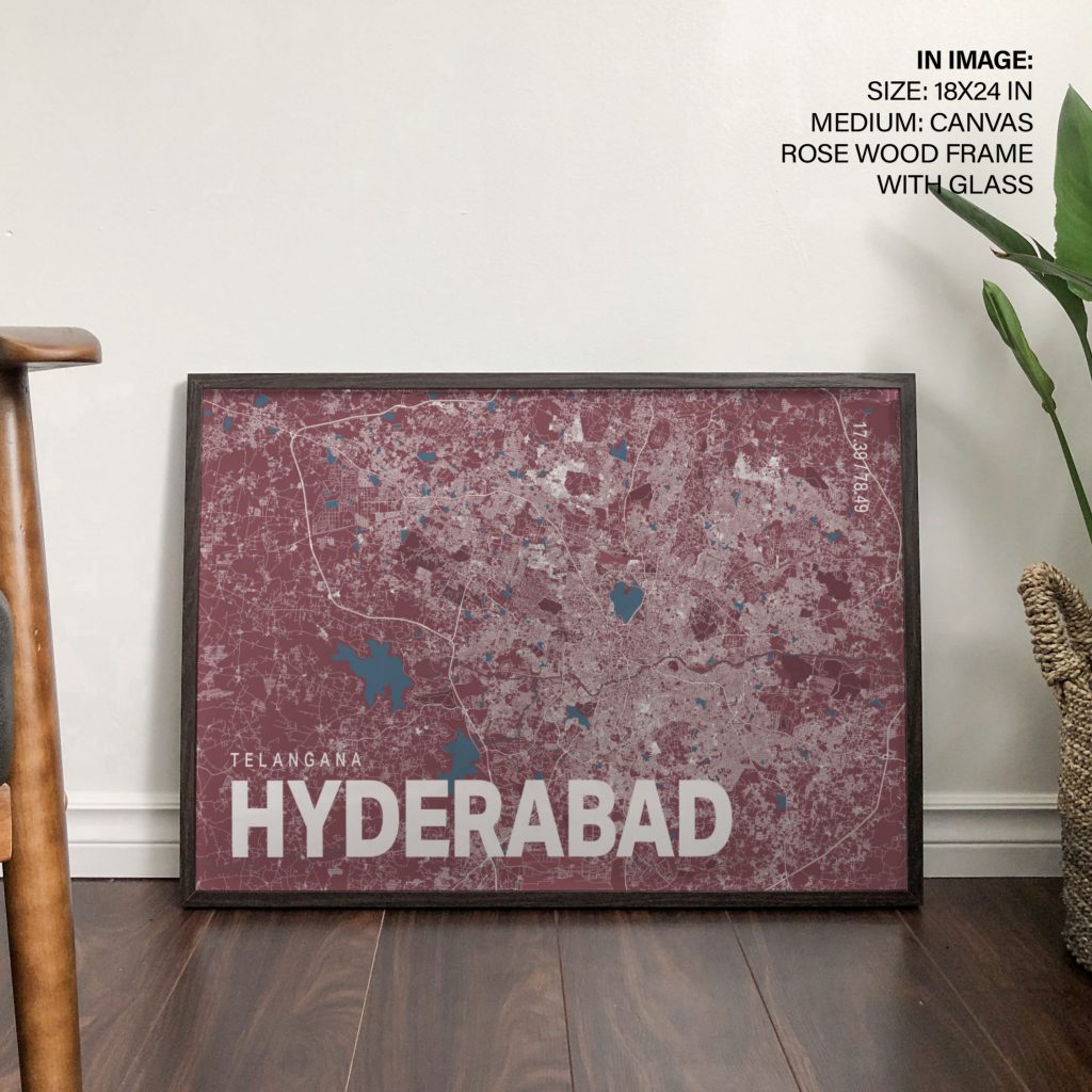 TELANGANA HYDERABAD 17 39 78 49 - City Map – Wall Decor