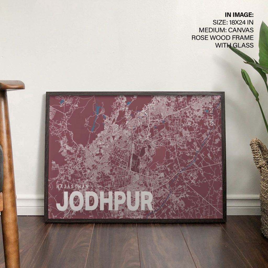 Minimalist Map Jodhpur Rajasthan – Wall Hanging