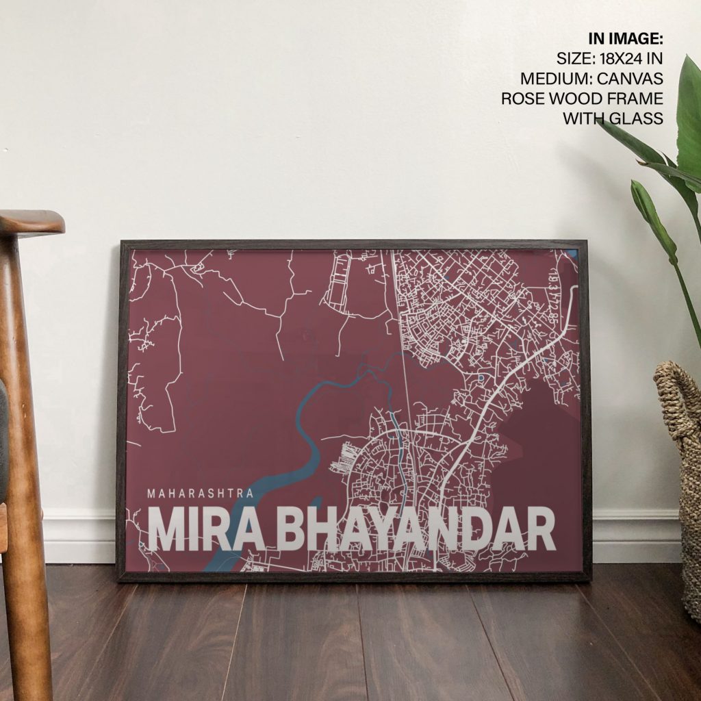 Modern Map of Mira Bhayandar – Wall Hanging