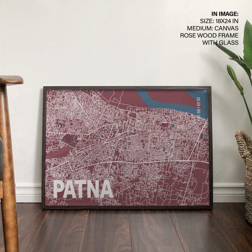 Minimalist Patna City Map – Home Decor