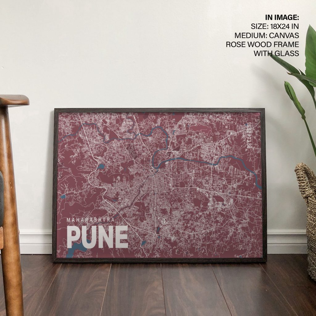 Minimalist Pune Map – Wall Decor