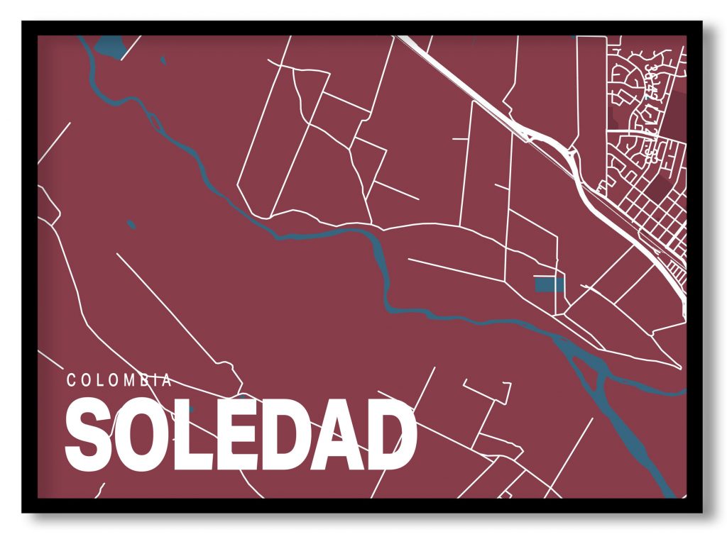 Red poster map of soledad