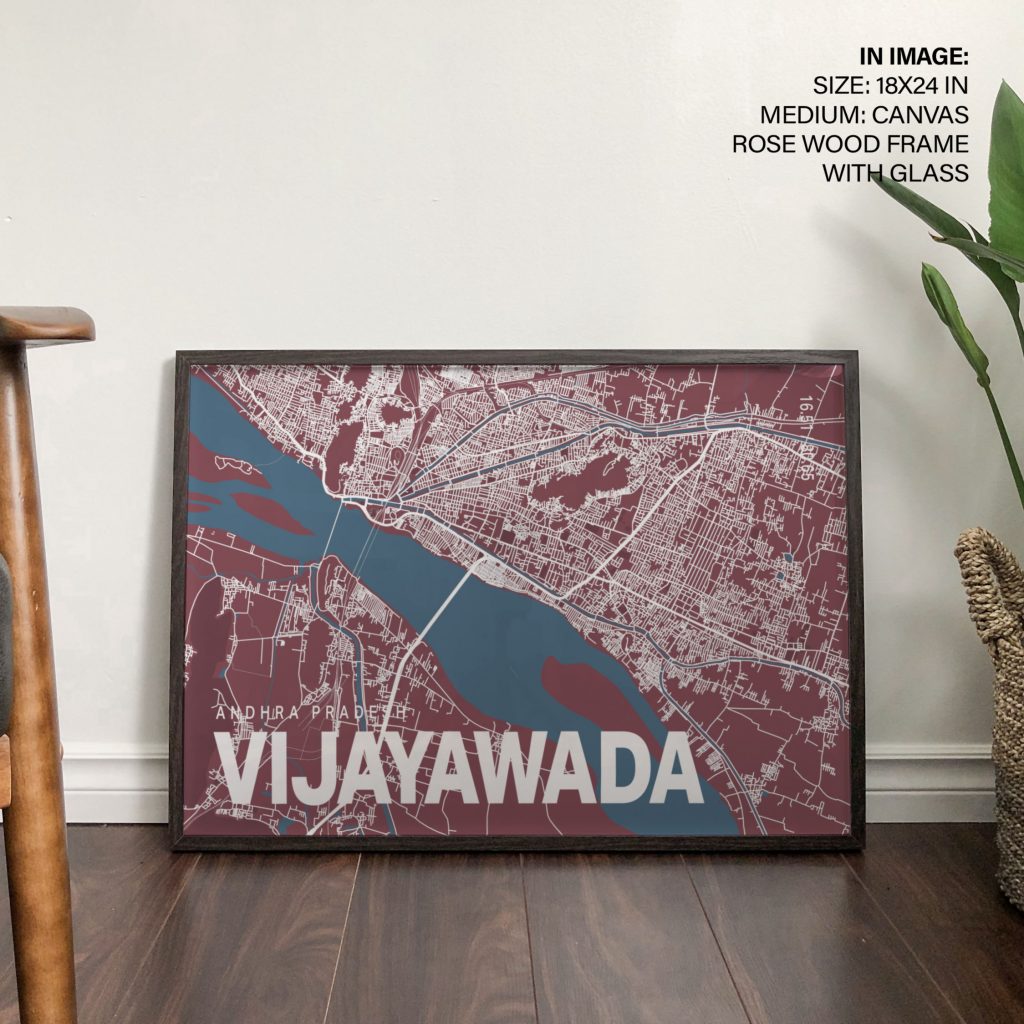 ANDHRA PRADESH VIJAYAWADA - City Street Map – Wall Painting