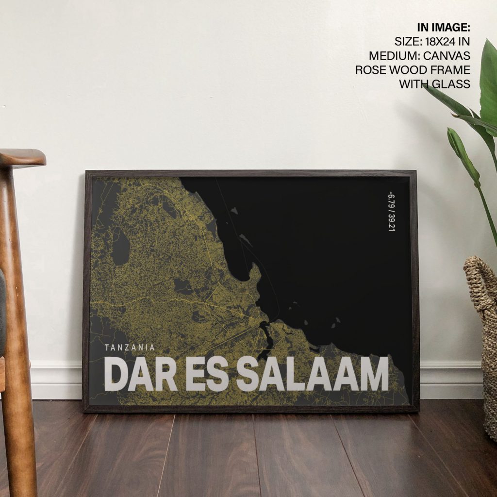 Modern Map of Dar Es Salaam – Home Decor