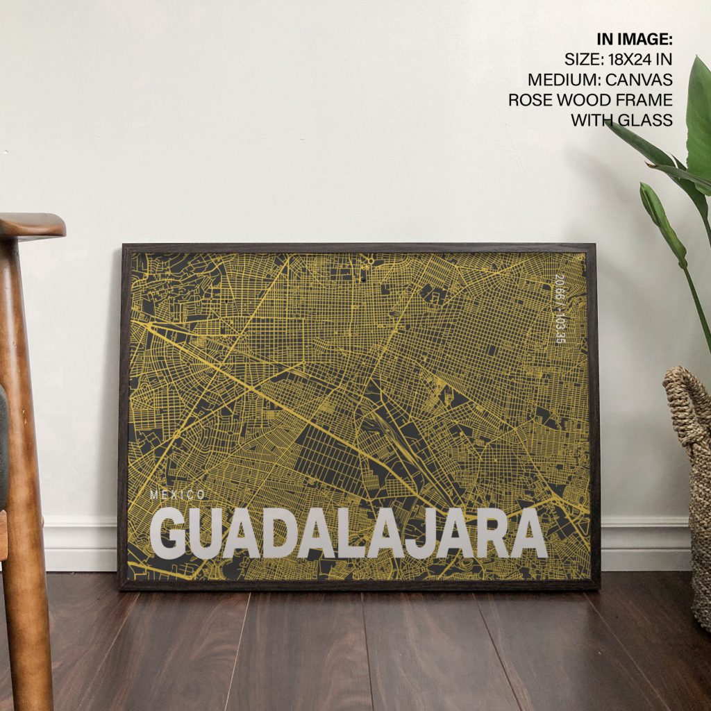 Minimalist Map of Guadalajara – Wall Painting
