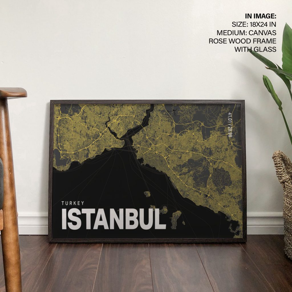Minimalist Istanbul Bosphorus Map – Wall Painting