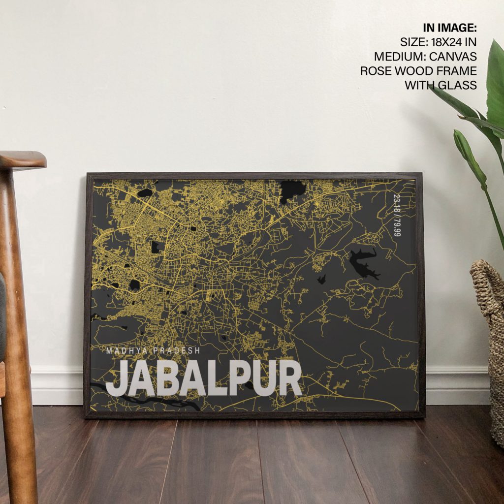 Modern Jabalpur City Map – Wall Art