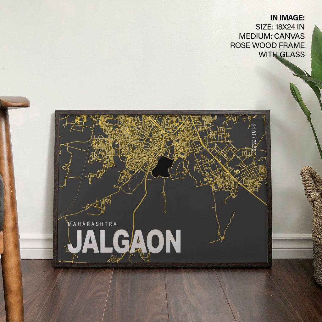 Modern Jalgaon Coordinates Map – Wall Hanging