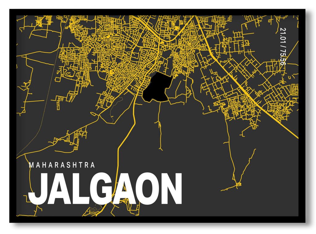 Yellow poster map of jalgaon