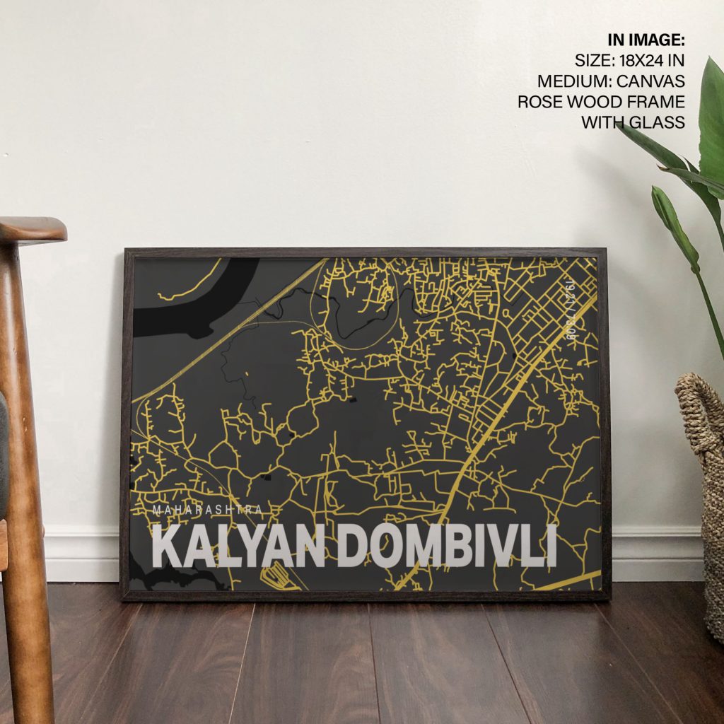 Minimalist Kalyan Dombivli Map – Wall Decor