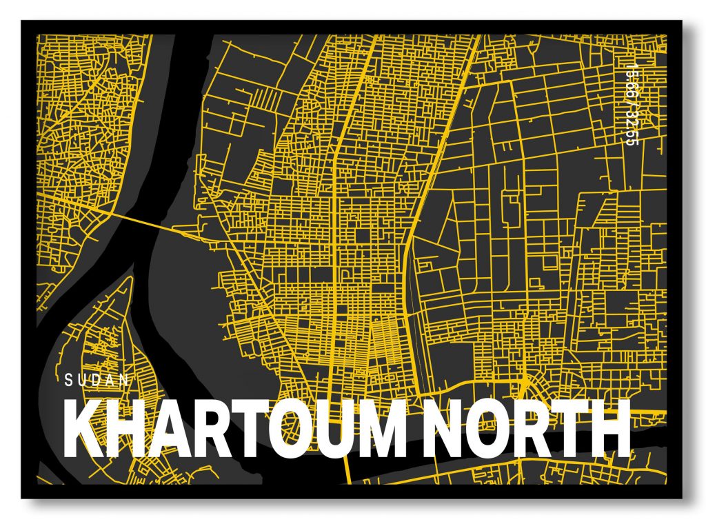 Yellow poster map of khartoum north