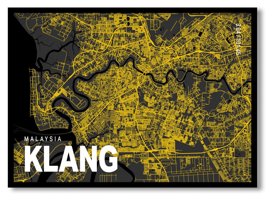 Yellow poster map of klang