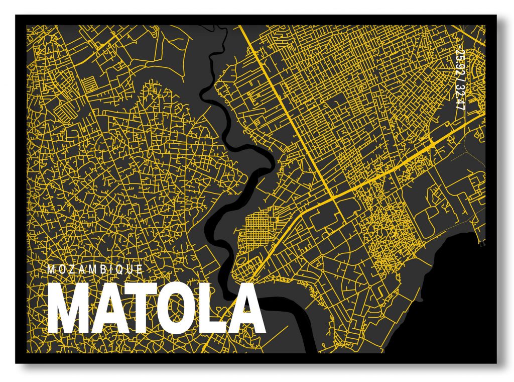 Yellow poster map of matola