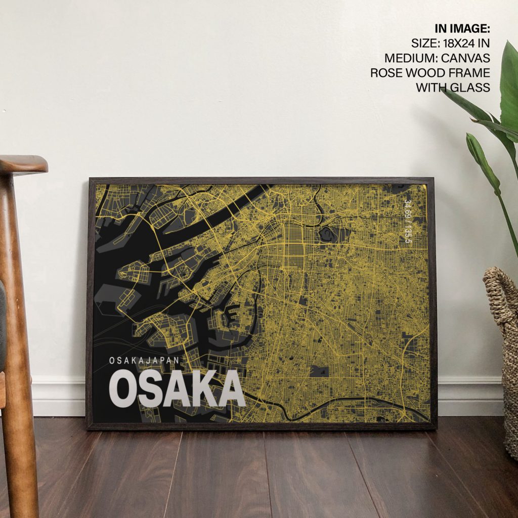 Modern Map of Osaka – Wall Decor