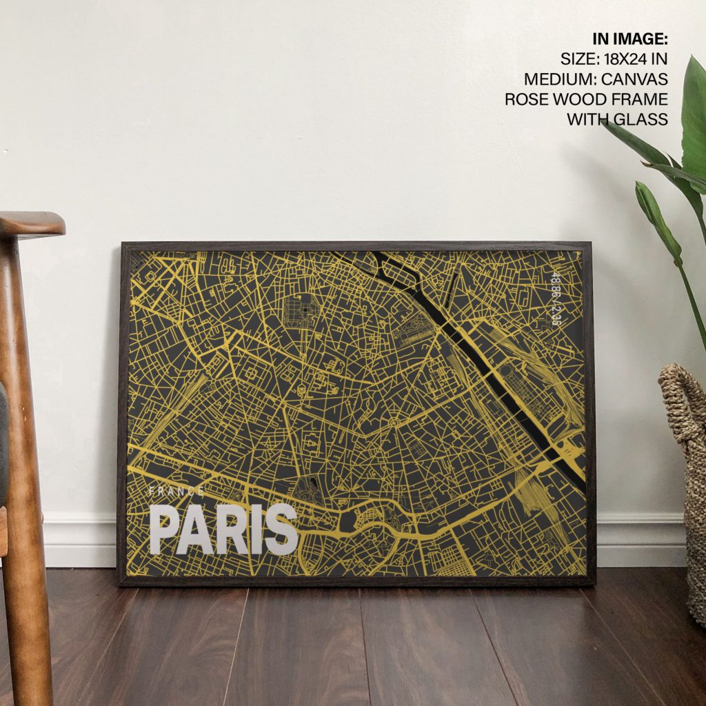 FRANCE PARIS 48 86 2 35 - City Coordinates Map – Wall Art