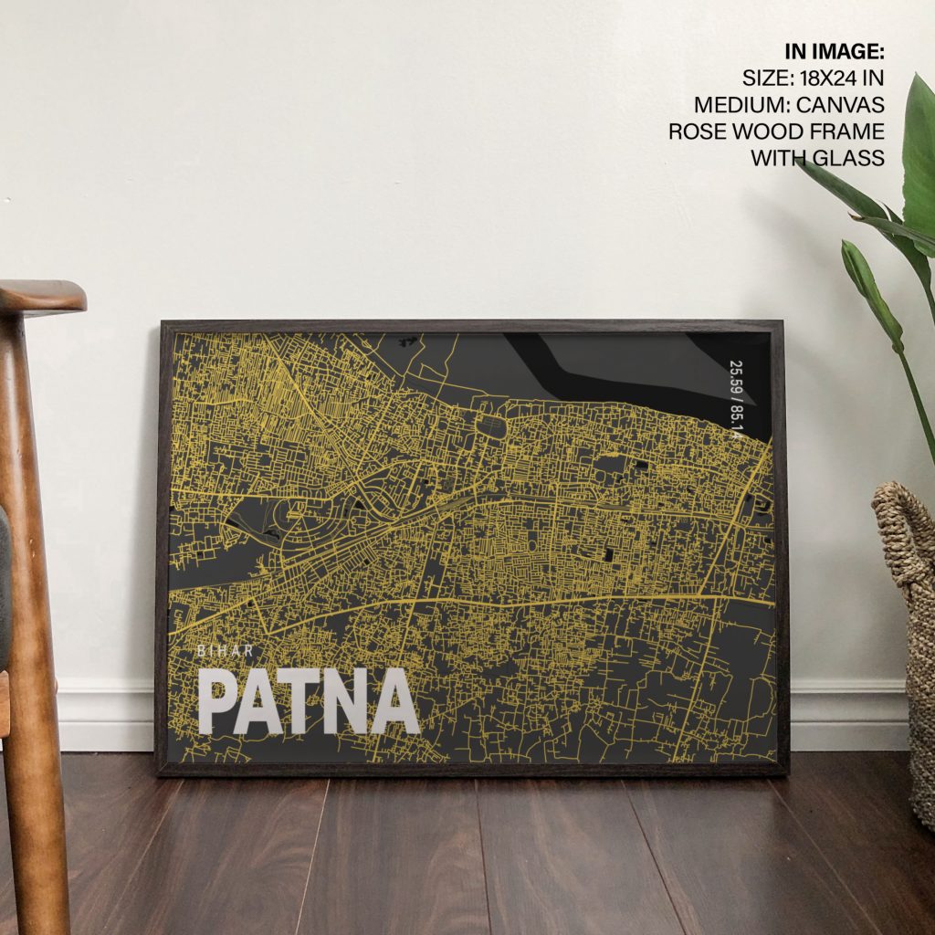 Minimalist Map of Patna – Wall Art
