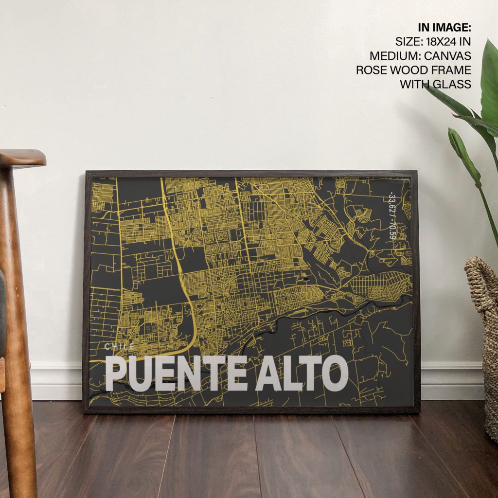 CHILE PUENTE ALTO -33 62 -70 59 - City Map – Wall Decor