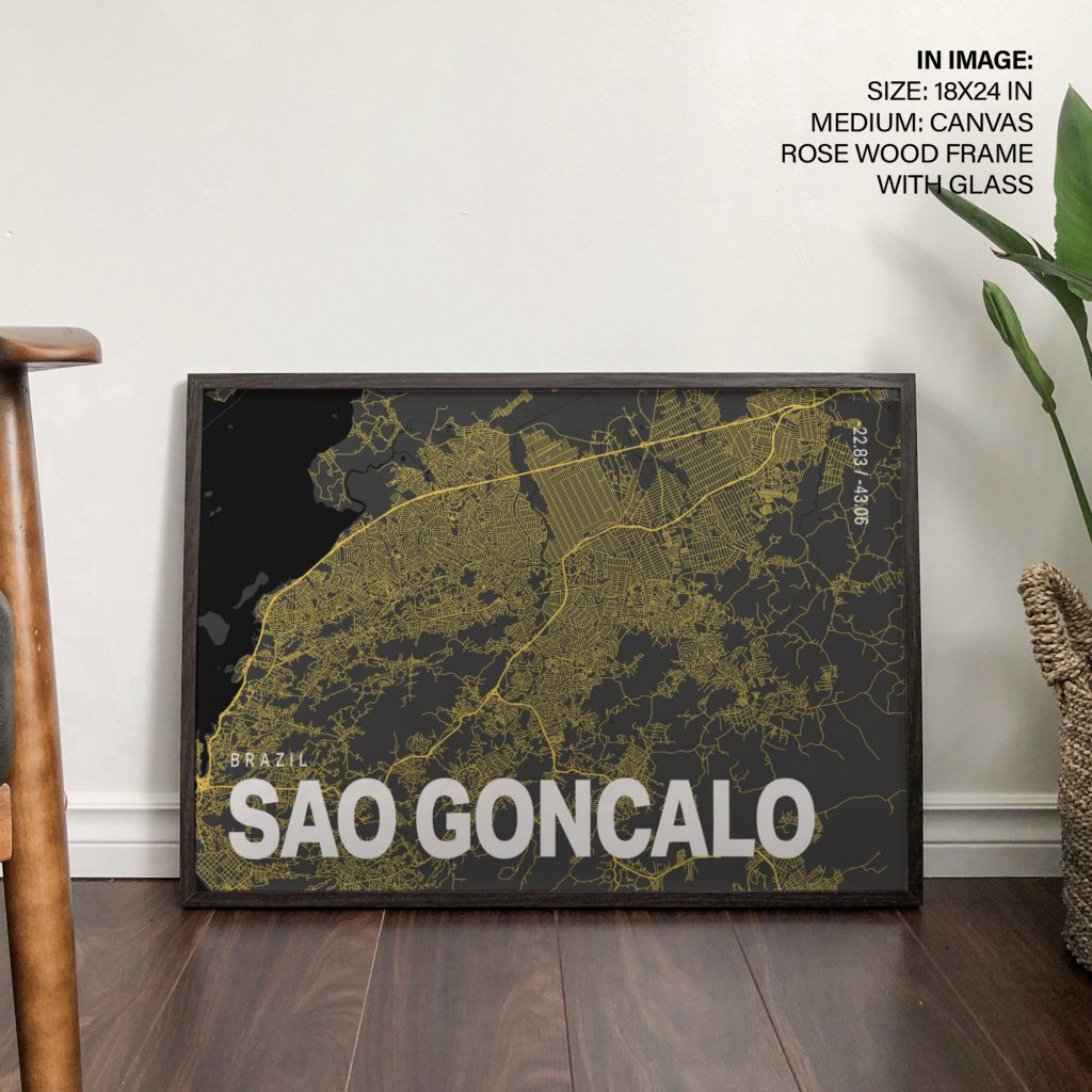 Modern Map Sao Goncalo Brazil – Wall Hanging
