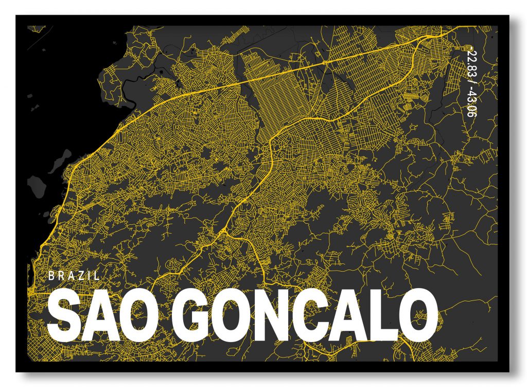 Yellow poster map of sao goncalo