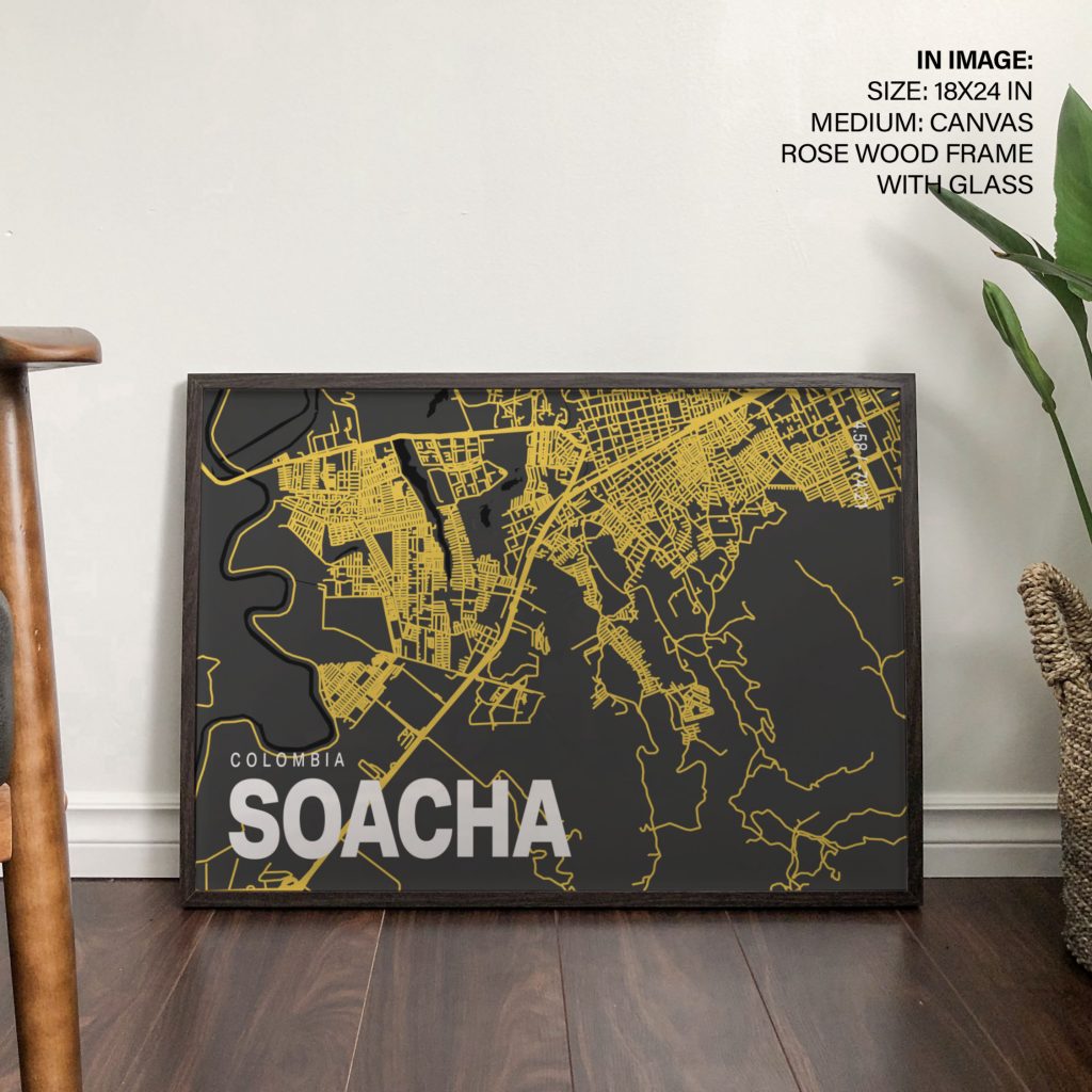 Minimalist Map Soacha Colombia – Wall Art