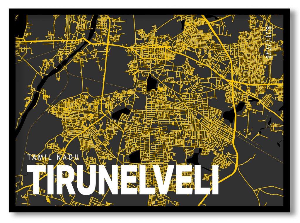 Yellow poster map of tirunelveli