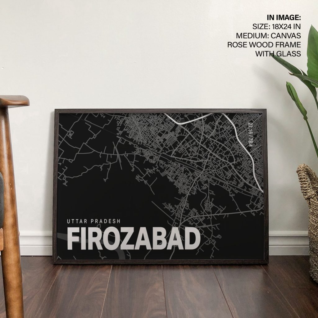 Minimalist Firozabad Uttar Pradesh Map – Wall Hanging