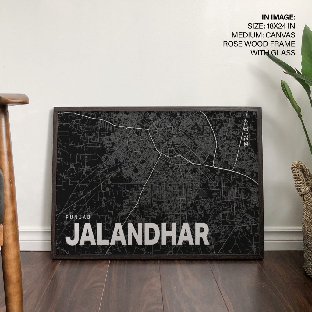 PUNJAB JALANDHAR 31 33 75 58 - City Map – Wall Hanging