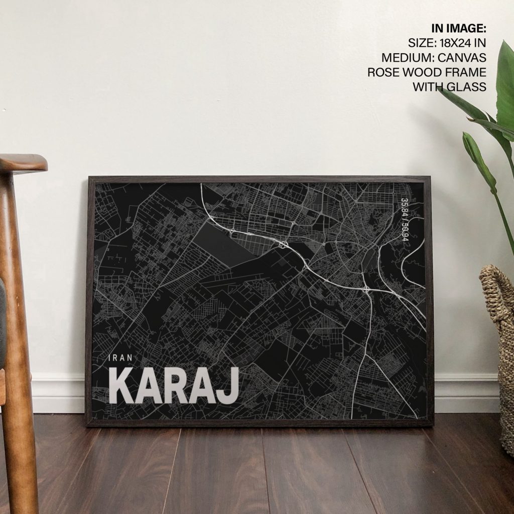 IRAN KARAJ 35 84 50 94 - City Coordinates Map – Wall Art