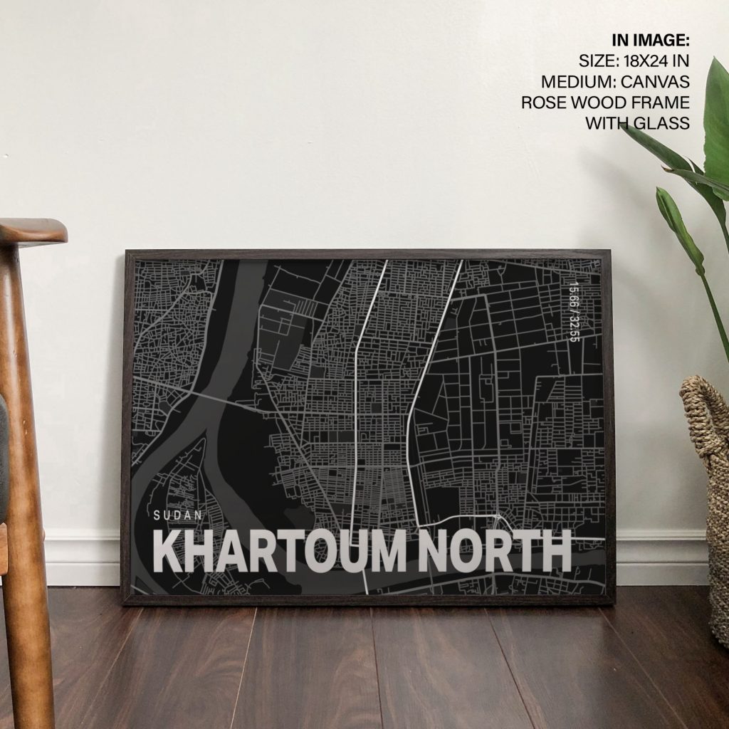 SUDAN KHARTOUM NORTH 15 66 32 55 - City Map – Wall Decor