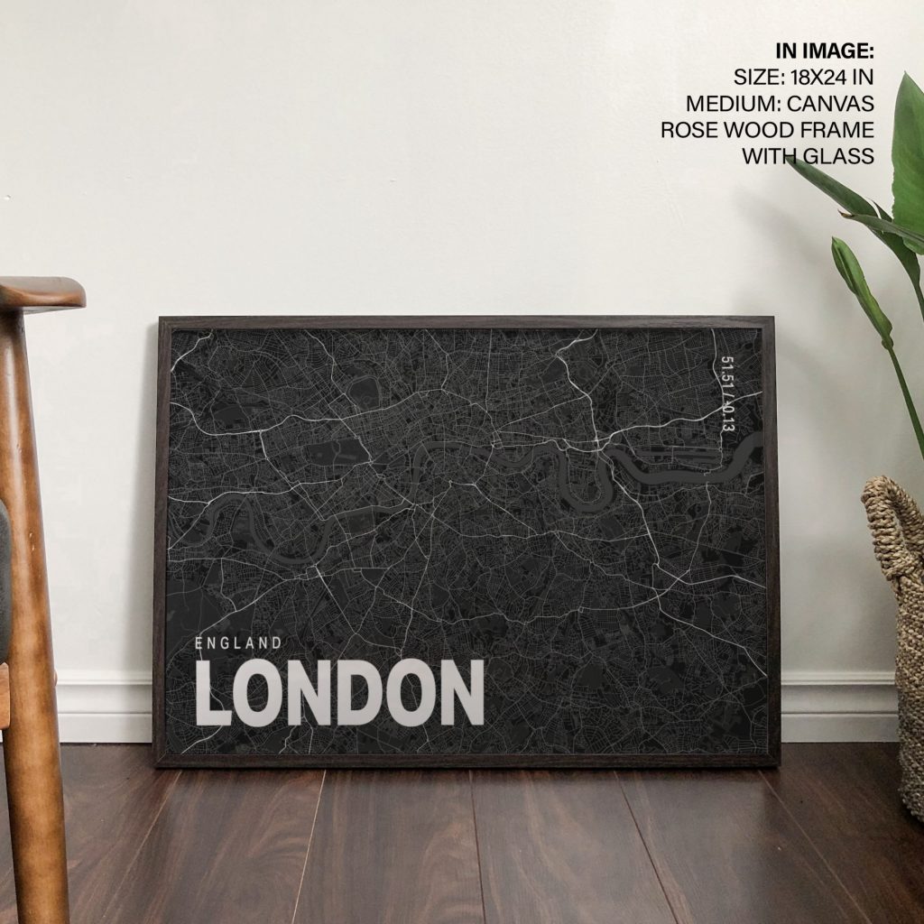 Minimalist Map of London England – Wall Hanging