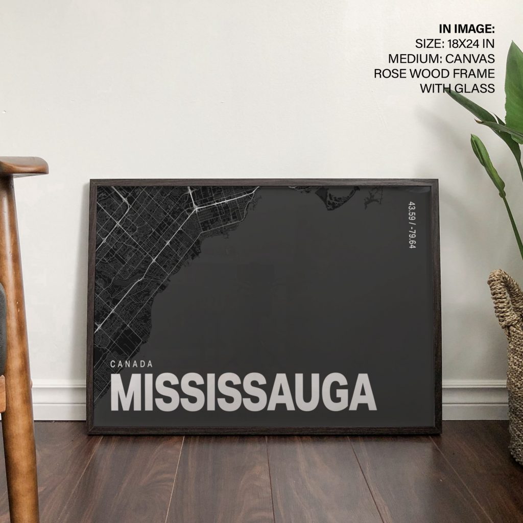 Minimalist Map Mississauga Canada – Wall Art