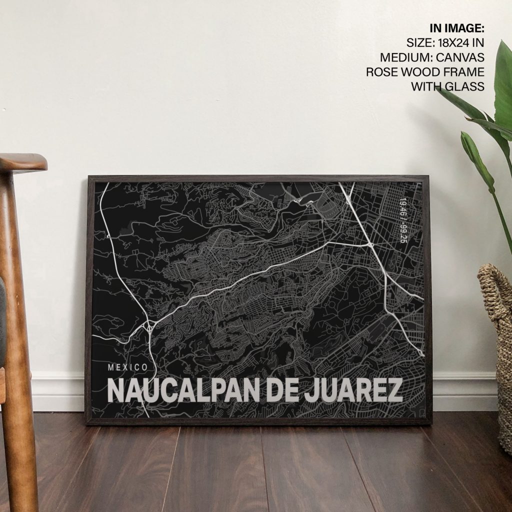 Minimalist Map of Naucalpan de Juarez – Wall Decor