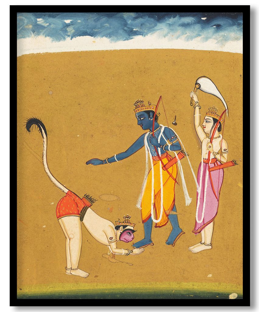 Hanuman paying homage to Lord Ram