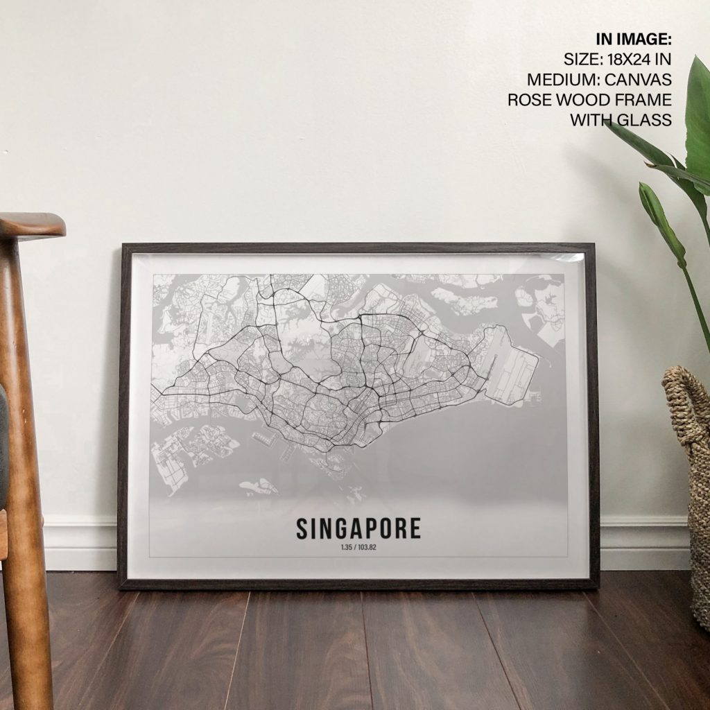 SINGAPORE 1 35 103 82 - City Coordinates Map – Wall Art