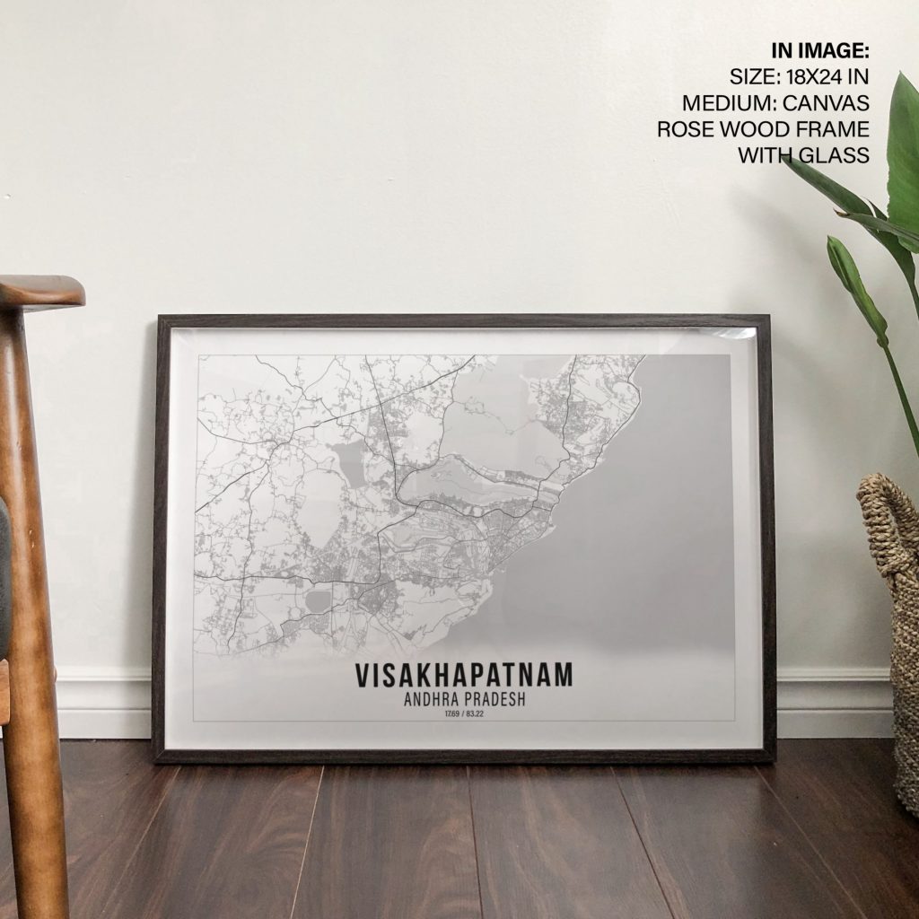 Minimalist Map of Visakhapatnam – Wall Hanging