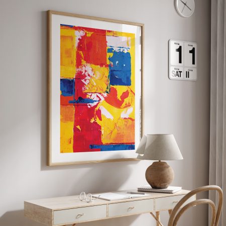 Abstract Blocks Yellow Red Blue – Wall Hanging