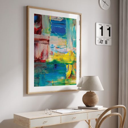 Abstract Blue Yellow Red Blocks – Wall Art