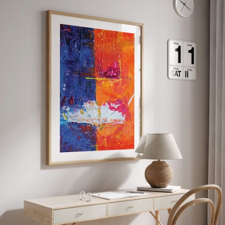 Abstract Blue Orange Texture – Wall Painting
