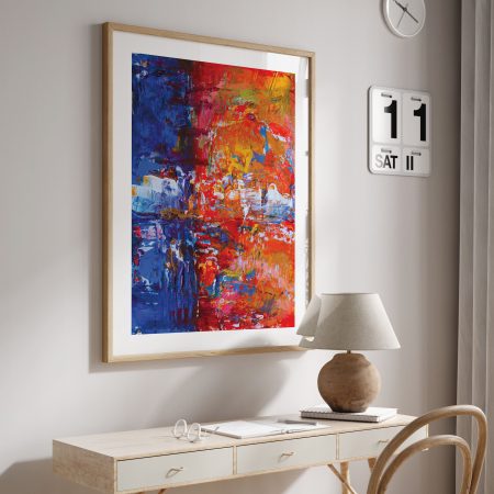 Abstract Blue Red Divide – Wall Art