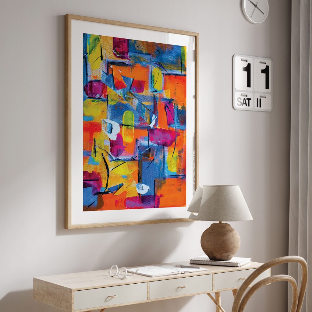 Abstract Colorful Textured Shapes – Wall Hanging
