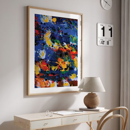 Abstract Paint and Brushstrokes Blue – Wall Painting