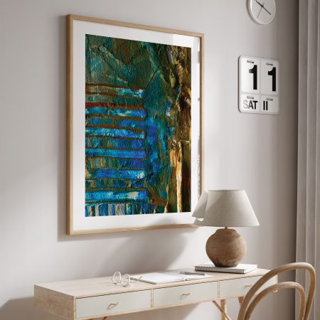 Abstract Textured Surface Blue Green – Wall Decor