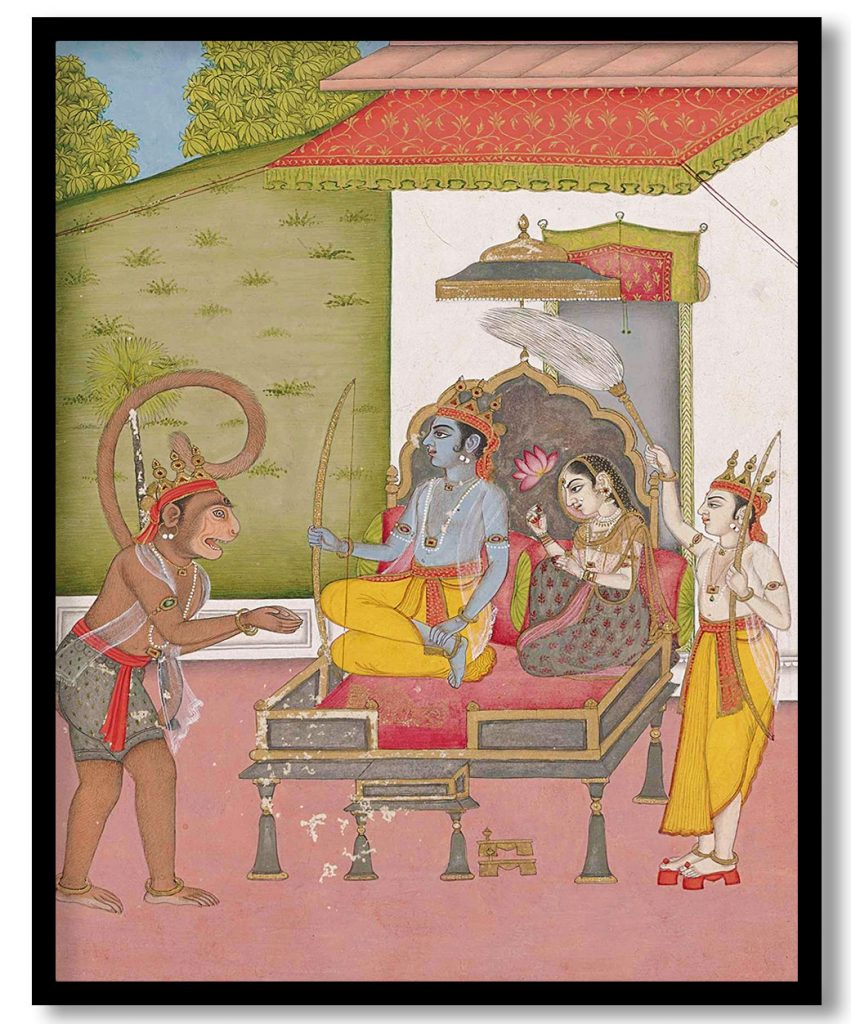 Ram en Sita op een troon by Anonymous (1790-1810)