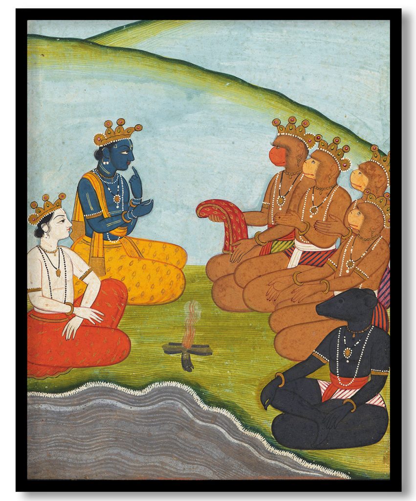 Ram meets Sugriv, Hanuman and others (mid 18th century)
