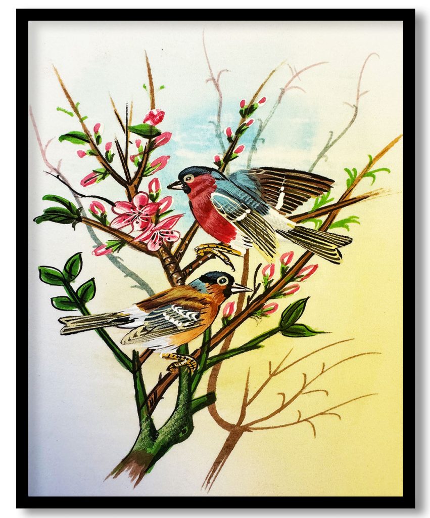 Classic sparrow painting